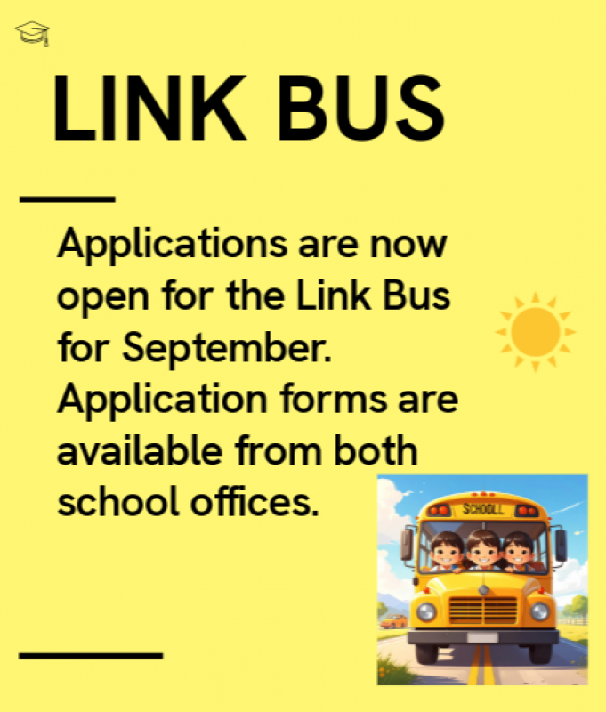Link Bus: Application’s are now open for the Link Bus for September.